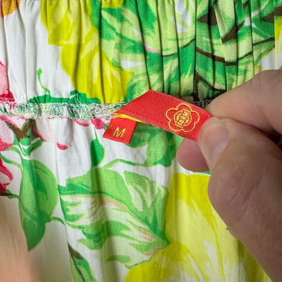 Vintage FARM Rio Floral Cotton Midi Skirt Made in Brazil Resort M - Picture 8 of 13